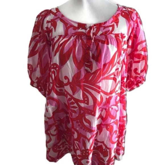 Zara Tops - NWOT Pink, Red and White Zara Tunic Sz S